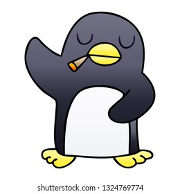 gradient shaded quirky cartoon penguin