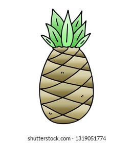 gradient shaded quirky cartoon pineapple