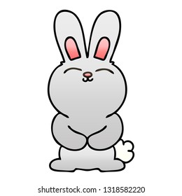 gradient shaded quirky cartoon rabbit