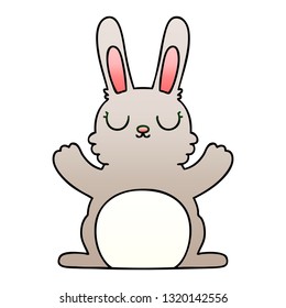 gradient shaded quirky cartoon rabbit