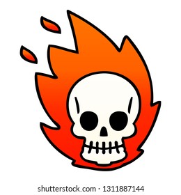 gradient shaded quirky cartoon skull