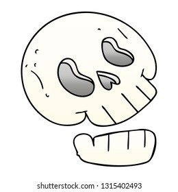 gradient shaded quirky cartoon skull