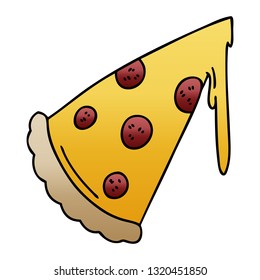 gradient shaded quirky cartoon slice of pizza