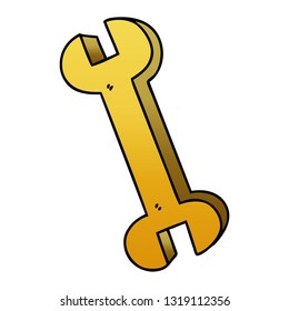gradient shaded quirky cartoon spanner