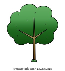 gradient shaded quirky cartoon tree