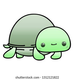 gradient shaded quirky cartoon turtle