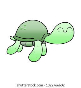 gradient shaded quirky cartoon turtle