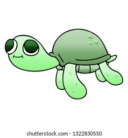 gradient shaded quirky cartoon turtle