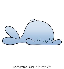 gradient shaded quirky cartoon whale