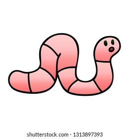 gradient shaded quirky cartoon worm
