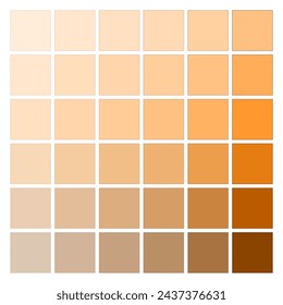 Gradient Shades of Brown Color Palette. Vector illustration. EPS 10.