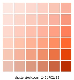 Gradient Shades of Peach Color Palette. Vector illustration. EPS 10.