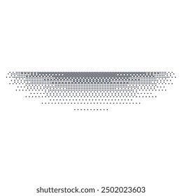 Gradient shadow with grainy noise and stipple effect. lines with dot and grit texture. Drop shadow with shaded edges. Flat vector illustration isolated on white background.