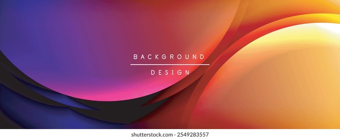 Plano de fundo geométrico de linha de onda de gradiente e sombra. Ilustração vetorial para papel de parede, banner, plano de fundo, cartão, ilustração de livro, página inicial