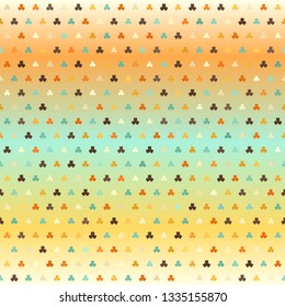 Gradient shamrock pattern. Seamless vector