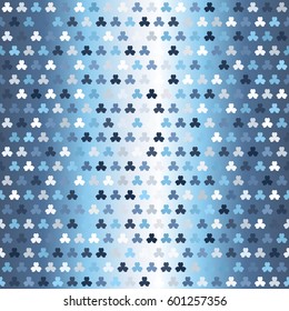Gradient shamrock pattern. Seamless vector