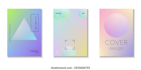Gradient Shape. Astronaut Hologram Banner. Creative Placard. 3d Poster. Violet Holographic Set. Multyplying Space Collection. Abstract Design. Purple Gradient Shape