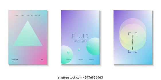 Gradient Shape. Blue Minimal Set. Vibrant Placard. Multyplying Bright Illustration. 3d Poster. Cyberpunk Hologram Banner. Triangle Design. Pink Gradient Shape
