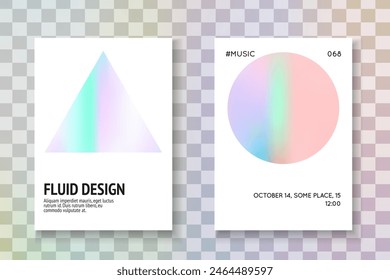 Gradient Shape. Colourful Retro Brochure. Blue Minimal Label. Neon Fluid. Plastic Banner. Color Texture. Fashion Effect. Pink Gradient Shape