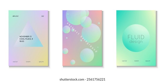 Gradient Shape. Fluorescent Elegant Banner. Futuristic Trend Illustration. Holographic Design. Violet Minimal Set. Abstract Background. Hologram Placard. Blue Gradient Shape