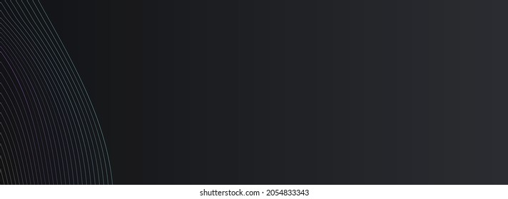 Gradient Shape Geometric Vector Panoramic Black Background. Bright Line Energy Illustration. Stripe Sound Brochure. Digital Blend Music Template.