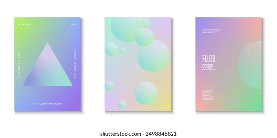Gradient Shape. Pink Texture Abstract Set. Noise Holographic Design. Cyberpunk Bright Collection. Digital Poster. Creative Banner. Minimal Poster. Purple Gradient Shape