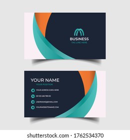 Gradient shapes business card design template Free Vector