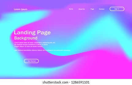 gradient shapes composition landing page background with wavy geometric style vector