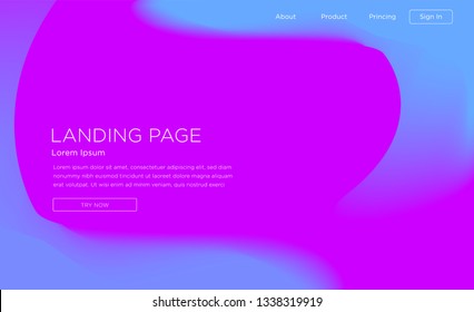 gradient shapes composition landing page background with wavy geometric style vector
