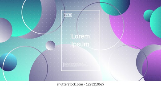 Gradient shapes Glow Effect. Cool round gradient shapes. Vanishing circles merging. Digital Bright Geometric Element Brochure, Website, Design. Simple Vibrant Composition. Vector illustration Eps10.