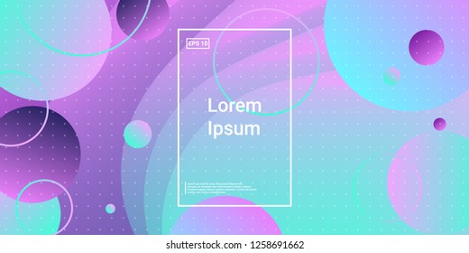 Gradient shapes Glow Effect. Cool round gradient shapes. Vanishing circles merging. Digital Bright Geometric Element Brochure, Website, Design. Simple Vibrant Composition. Vector illustration Eps10.