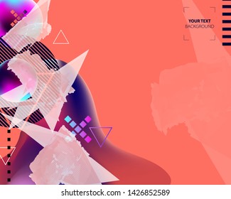 Gradient shapes light music bright colorful lines abstract summer background. Surreal 3d holiday colorful
