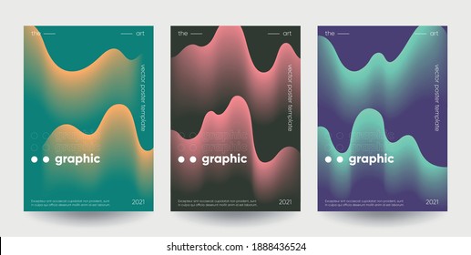 Gradient shapes posters set. Eps10 vector.
