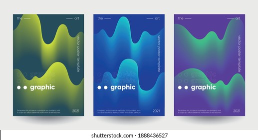 Gradient shapes posters set. Eps10 vector.
