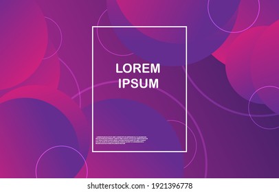 gradient shapes.Abstract circle with purple background.Used to decorate billboards, messages, publications and other works