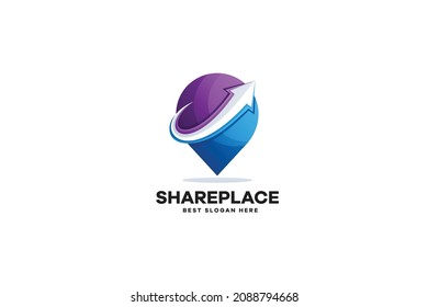 Plantilla de logotipo de Share Place de degradado