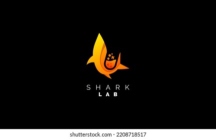 Gradient Shark Lab Logo Design Vector