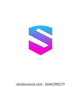 Gradient Shield Diseño de Logo Moderno, Abstractas, Letra S, Identidad de Marca