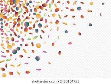 Gradient Shine FallingFestive Transparent Background. Hologram Invitation Dot Backdrop. Celebration Card. Magic Festival Background.