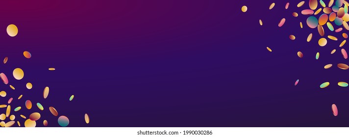 Gradiente Brillo Fun Fondo Panorámico Morado. Patrón de puntos del Festival Mágico. Textura de Navidad. Postal de invitación colorida.