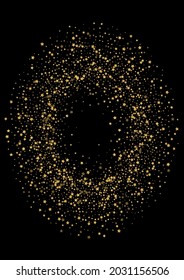 Gradient Shine Sequin Design. Spatter Star Texture. Yellow Spark Spray Pattern. Rain Confetti Illustration. Golden Card Background