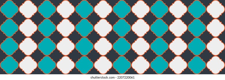 Gradient Shiny Pattern. Royal Ottoman Mosaic. Geometric Trellis Tile. Quatrefoil Persian Ethnic Tesselation. Simple Geo Hijri. Cool Moroccan Texture. Elegant Seamless Arabic Banner.