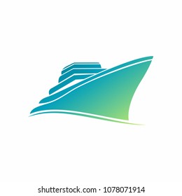 gradient ship logo icon design