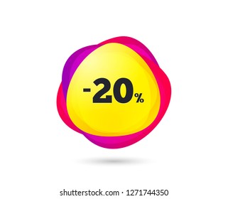 Gradient shopping banner. 20 percent discount sign icon. Sale symbol. Special offer label. Sale tag. Abstract template for design. Vector