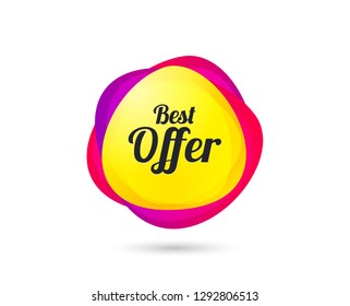Gradient shopping banner. Best offer sign icon. Sale symbol. Sales tag. Abstract template for design. Vector