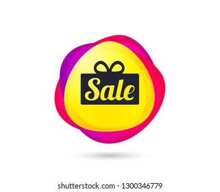 Gradient shopping banner. Sale gift box sign icon. Special offer symbol. Sales tag. Abstract template for design. Vector