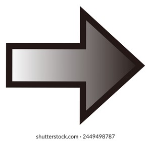 Gradient simple arrow black created with vector