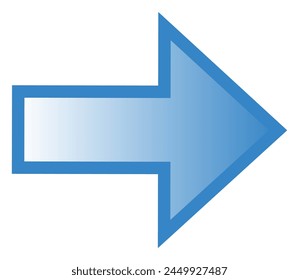 Gradient simple arrow blue created with vector