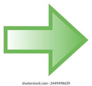 Gradient simple arrow created with vector yellow green
