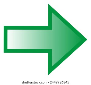 Gradient simple arrow green created with vector